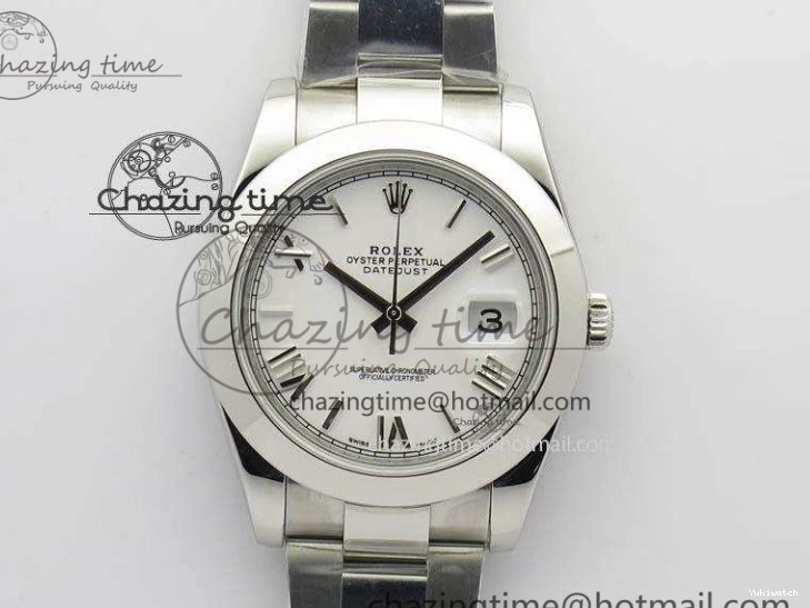 1:1 DateJust SS White Bracelet Dial Edition 41mm On Noob SS Best Roman 126300 A3235 0425